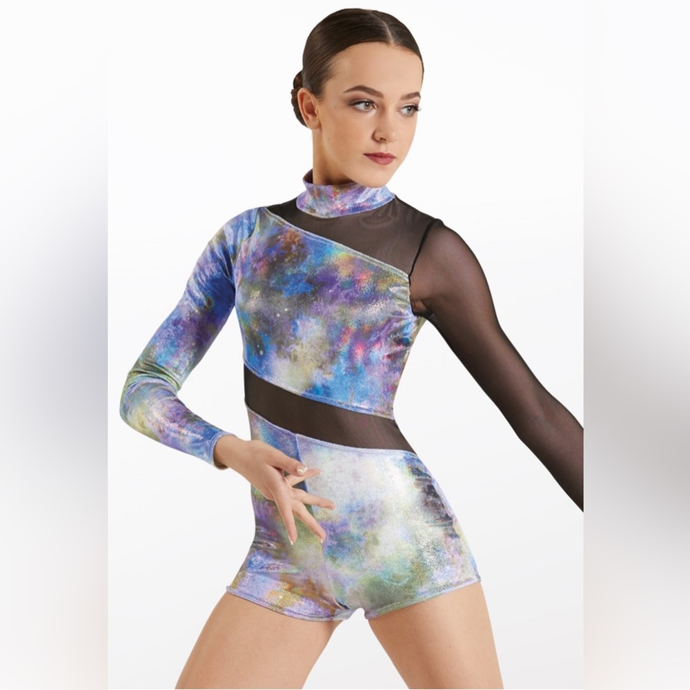WEISSMAN Painter Tie-Dye Velvet Biketard MC-Medium Child